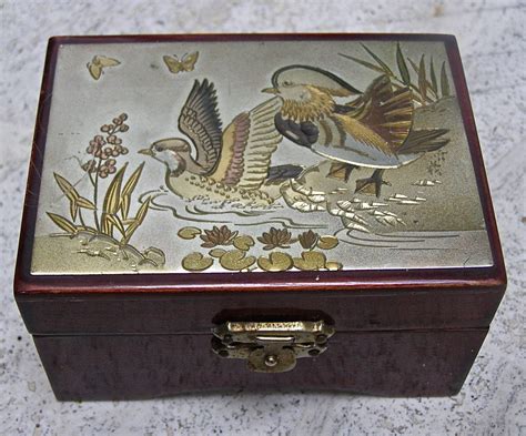 Vintage Japan Art Of Chokin Etched Jewelry Box Metal Work